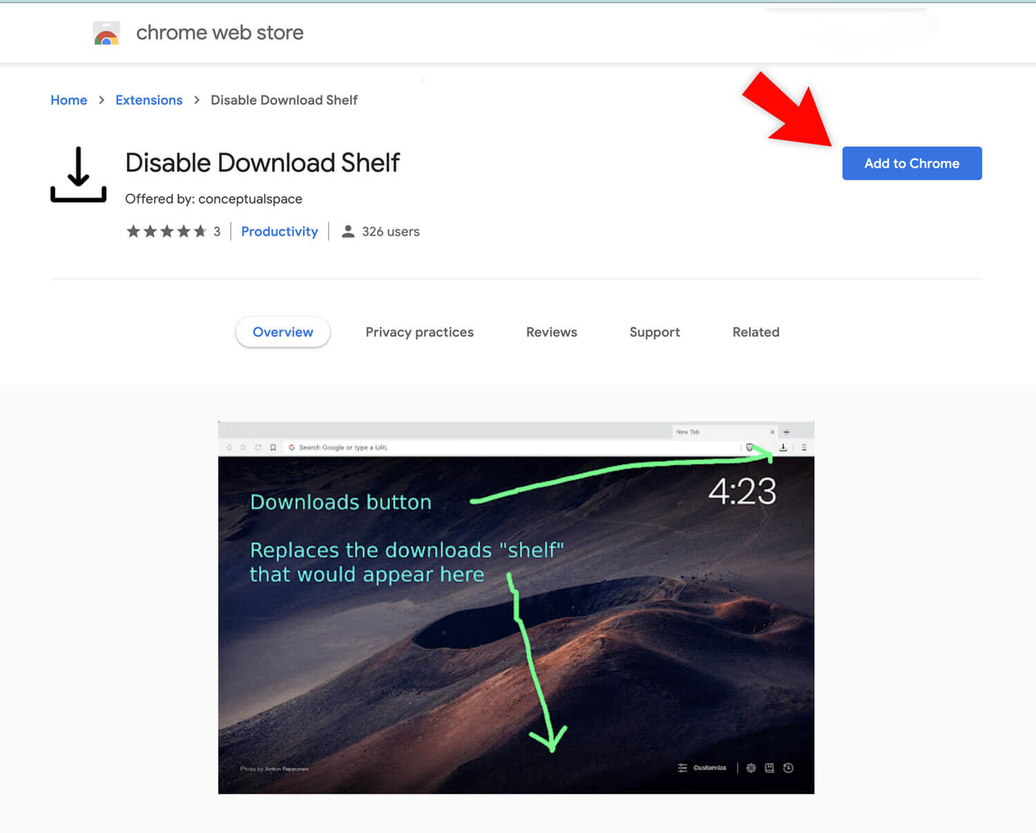 Disable Chrome Download Shelf with a Google Chrome Extension