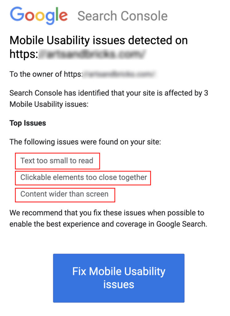 Fixing Mobile Usability Issues detected from Google Search Console