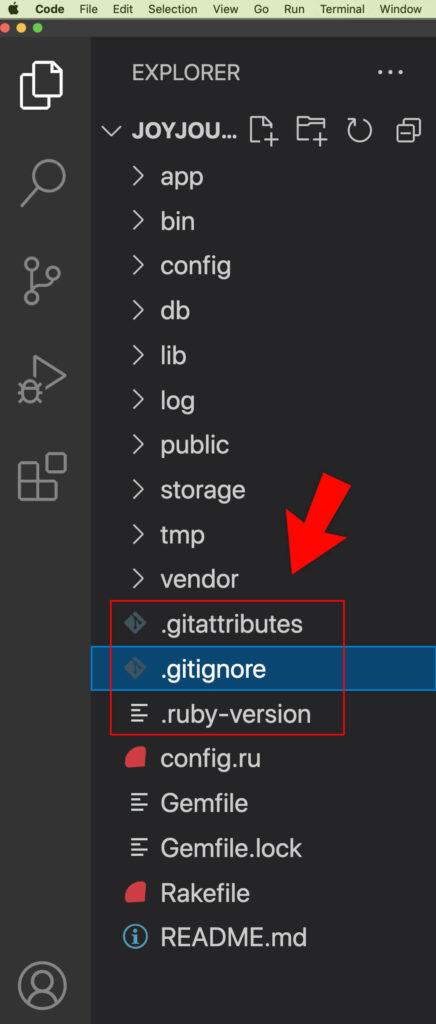 You will see hidden files in the folder structure of Visual Studio Code on Macs.