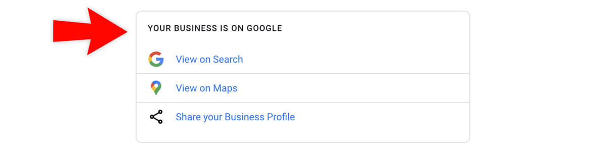 Your business is on Google. View your business on Search and Maps.