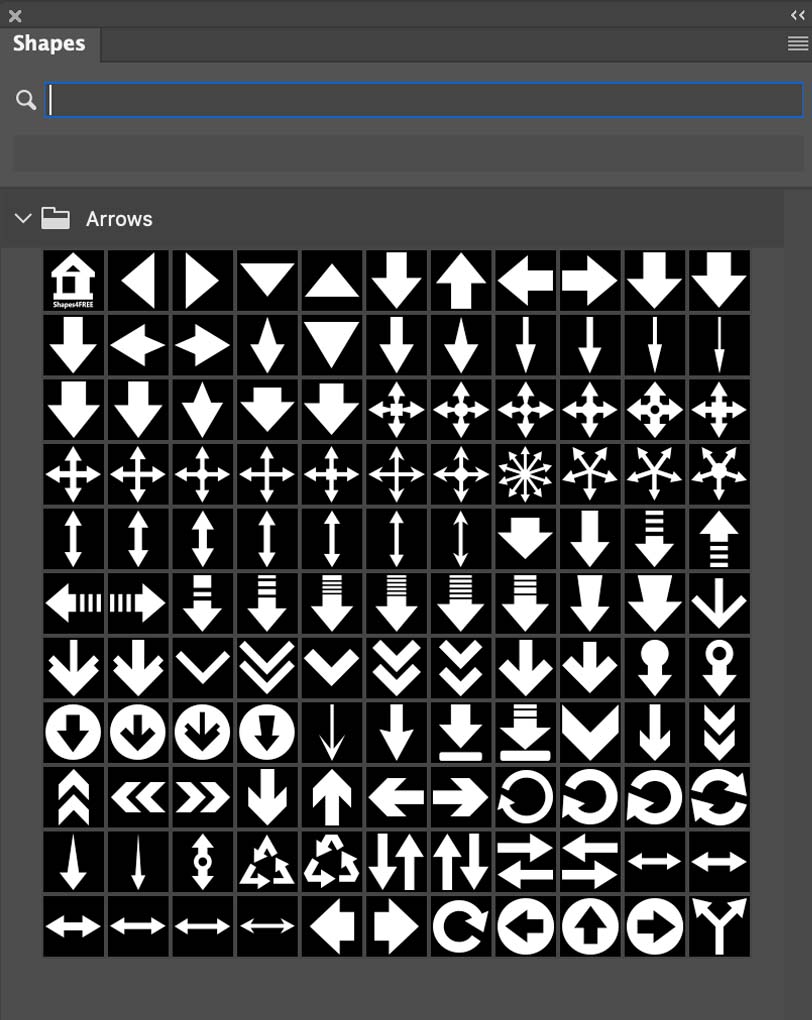 photoshop custom shapes arrows download