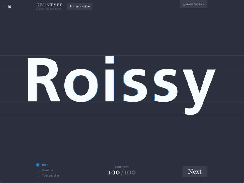 Learn to Kern with this Kerning type game
