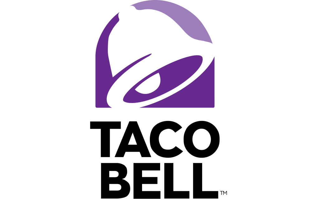 Taco Bell Logo stacked. The stem of the T aligns with the left side of the B.