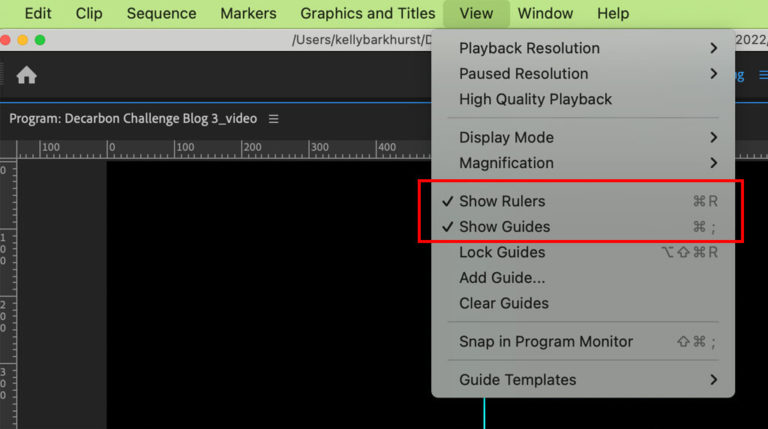 Premiere Pro Ruler Why are Adobe Premiere's Rulers and Guides grayed out? | Designer to ...