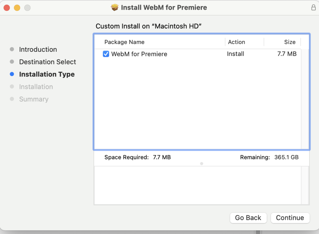 5-step install process for WebM Open Movie Plug-in for Premiere.