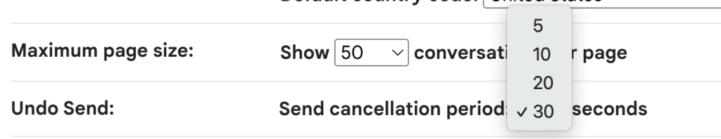 Update Gmail settings to adjust your Undo Send time to 30 seconds.