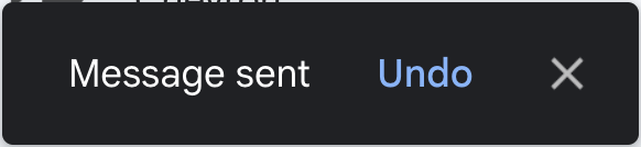 Gmail: Message sent, Undo