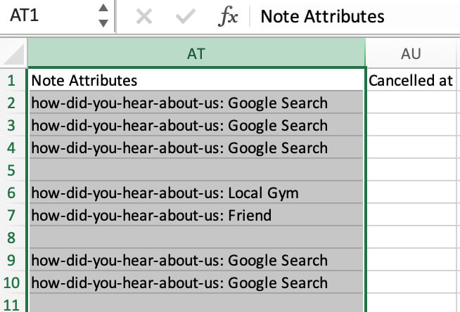 Export your customer list from Shopify. The results to the How Did you Hear About Us question will be in one of the columns labeled "Note Attributes"