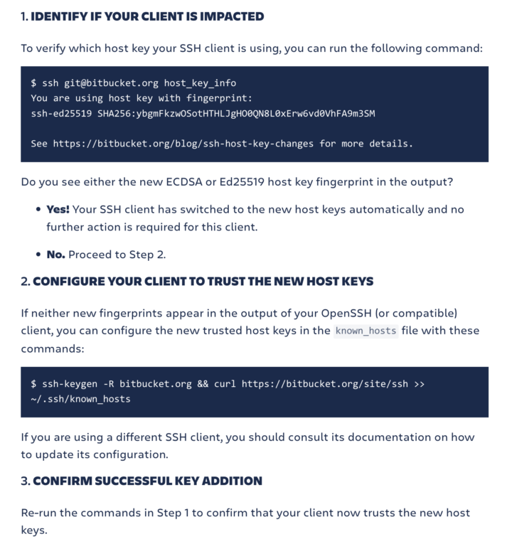 Bitbucket: Warning Remote Host Identification Has Changed | Designer to ...