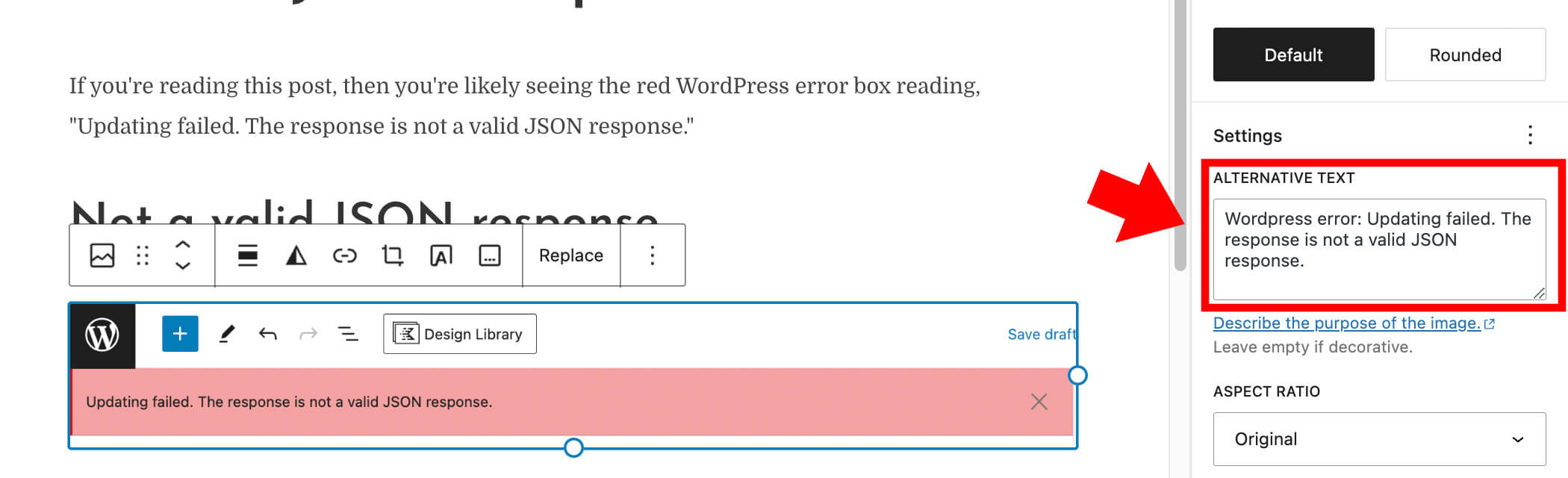 Where you add Alternative Text per post. Select your image and look in the Block Tab to the right. Block > Settings > Alternative Text