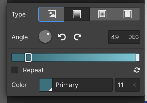 Gradients in webflow are manual and not easily saved.