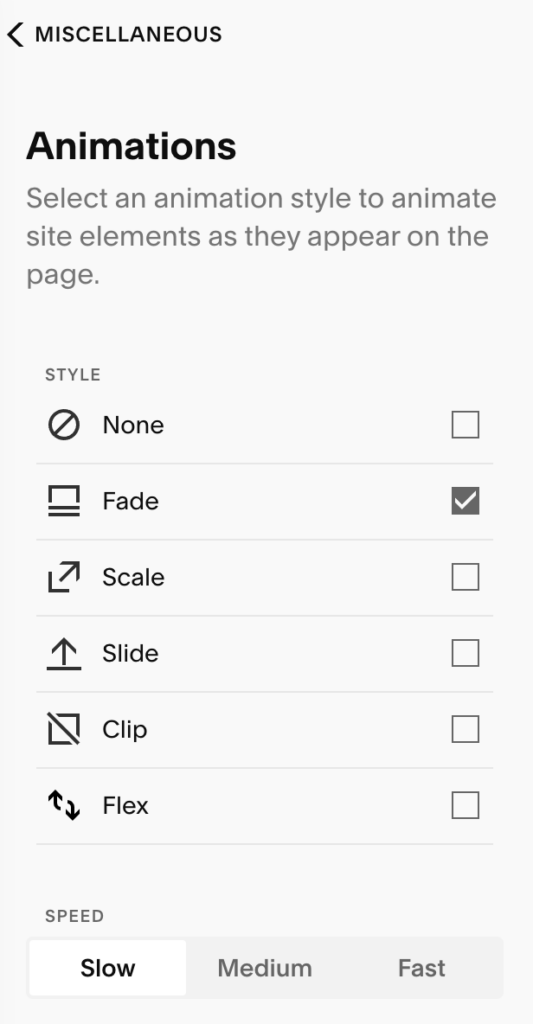 Global squarespace settings for 7.1 version and above