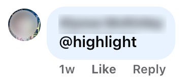 The example of @highlight in Facebook posts.