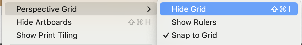 Perspective grid hide in Illustrator