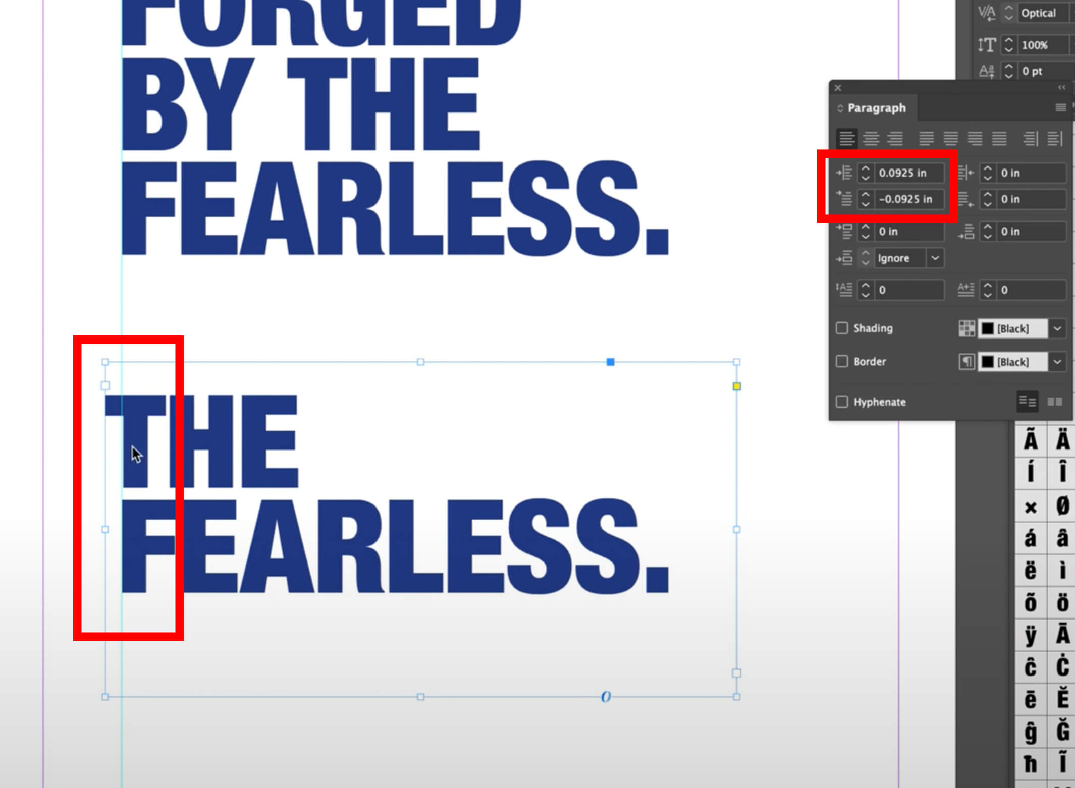 Left Indent and First Line Left Indent in InDesign