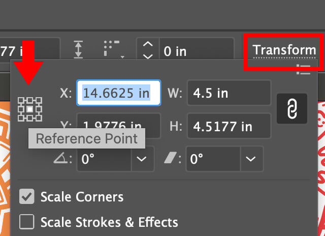 Transform with Reference Point for Scaling in Illustrator