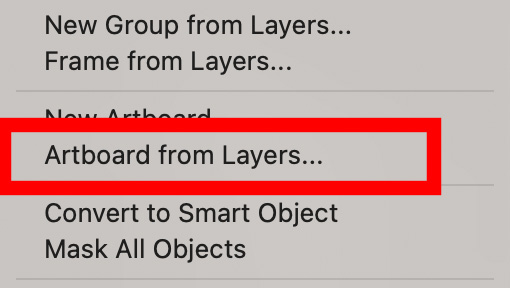 Create artboards from layers in Photoshop