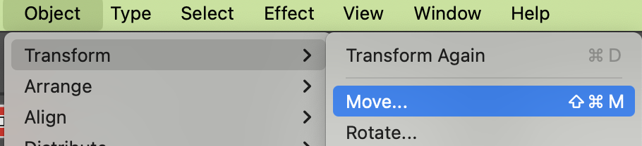 Object Transform Move in Illustrator