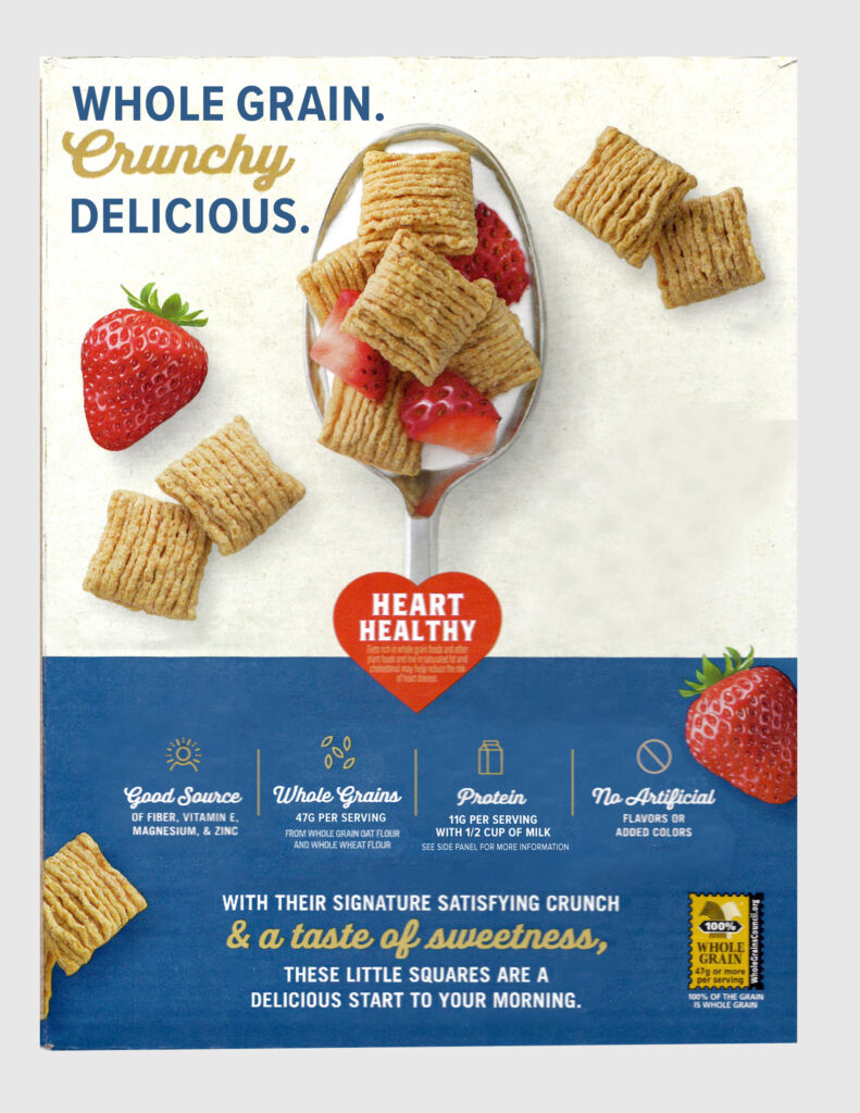 For student practice, an image of a Quaker Oatmeal Cereal box.