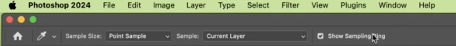Active Eye Dropper tool in Photoshop
