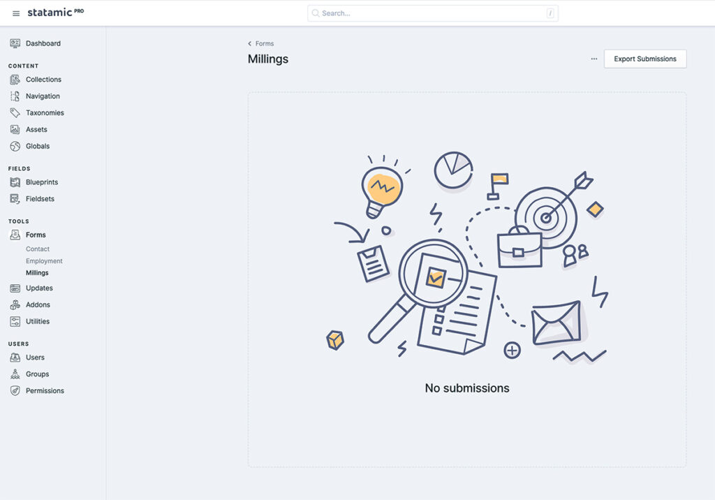 No submissions in your STatamic Forms in CPanel