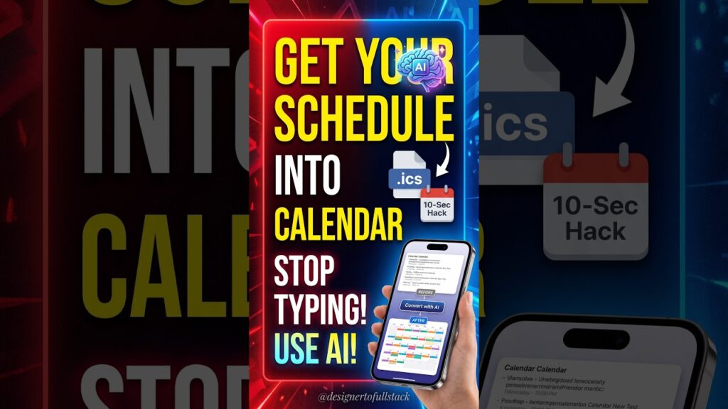 Convert ANY Image Schedule to a Calendar in 10 Seconds! (AI Hack) 🗓️⚡️