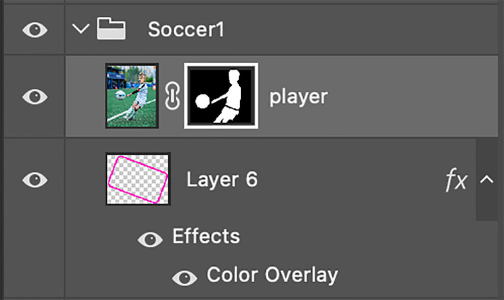 Create an overlap effect between two layers using a layer mask in Photoshop
